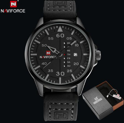 Orologi al quarzo militare militare in pelle da uomo NAVIFORCE 