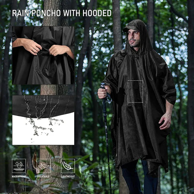 PONCHO impermeabile 3 IN 1 RIPSTOP