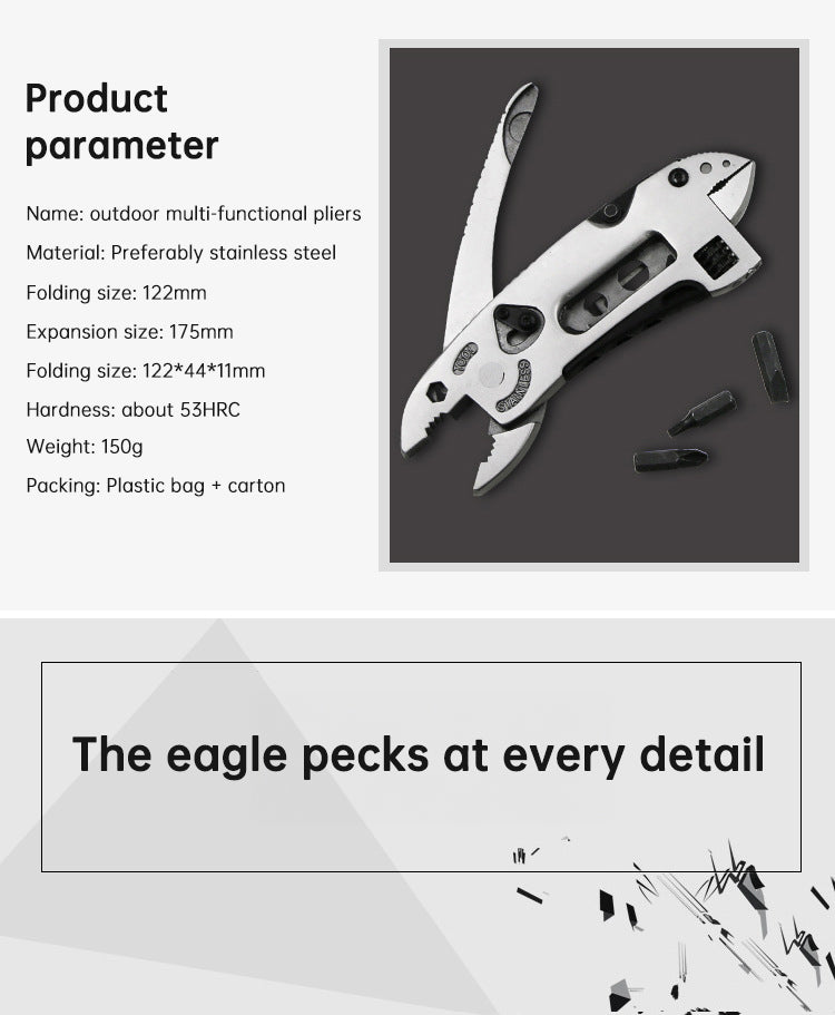 Outdoor camping regular pliers, multi-purpose tool pliers, outdoor wrench tool combination