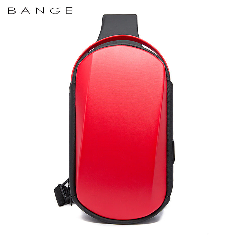 BANGE New Men's Chest Bag Waterproof EVA Hard Shell Shoulder Bag Trend Diagonal Small Bag Chest Bag