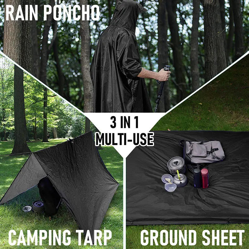 PONCHO impermeabile 3 IN 1 RIPSTOP