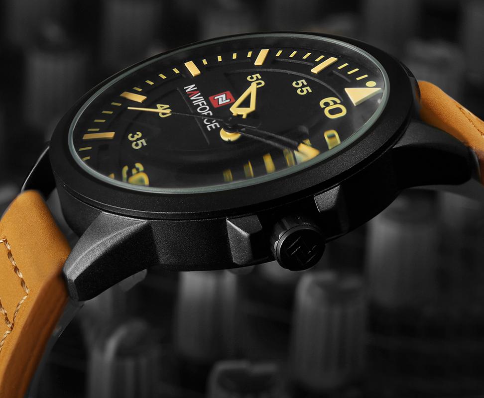 Orologi al quarzo militare militare in pelle da uomo NAVIFORCE 