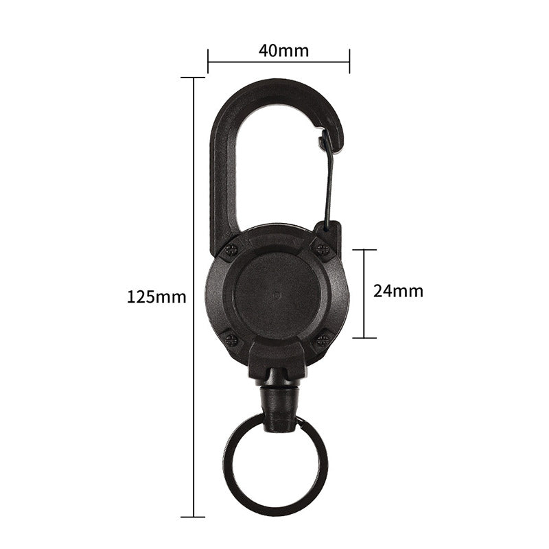 New Outdoor Automatic Retractable Wire Rope Luya Anti-theft Tactical Keychain Telescopic Keychain Retractable Hook Tool