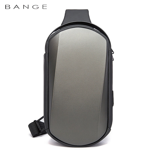 BANGE New Men's Chest Bag Waterproof EVA Hard Shell Shoulder Bag Trend Diagonal Small Bag Chest Bag