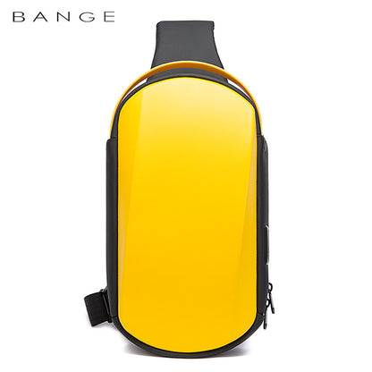 BANGE New Men's Chest Bag Waterproof EVA Hard Shell Shoulder Bag Trend Diagonal Small Bag Chest Bag